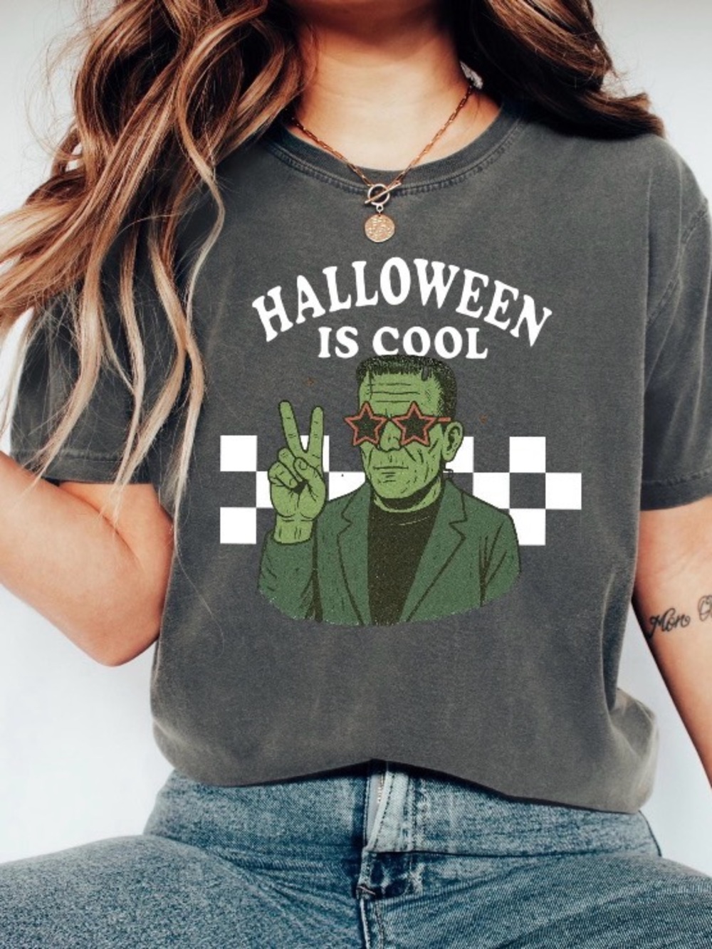 Halloween Is Cool 90s Frankenstein T-Shirt, Halloween Horror Movie Graphic Tee